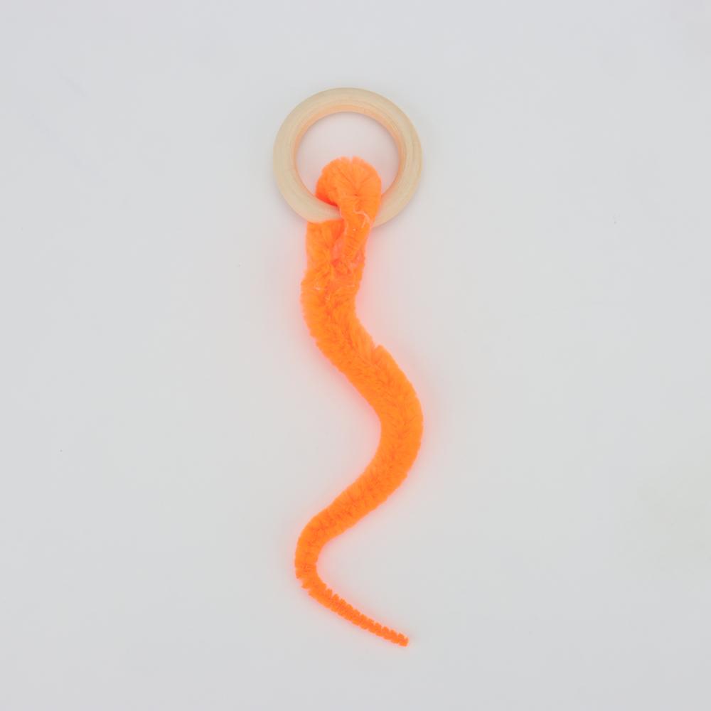 Plush Long Tail Ball Cat Toy Training Cat Interactive Ball Wood Ring Pet Toy