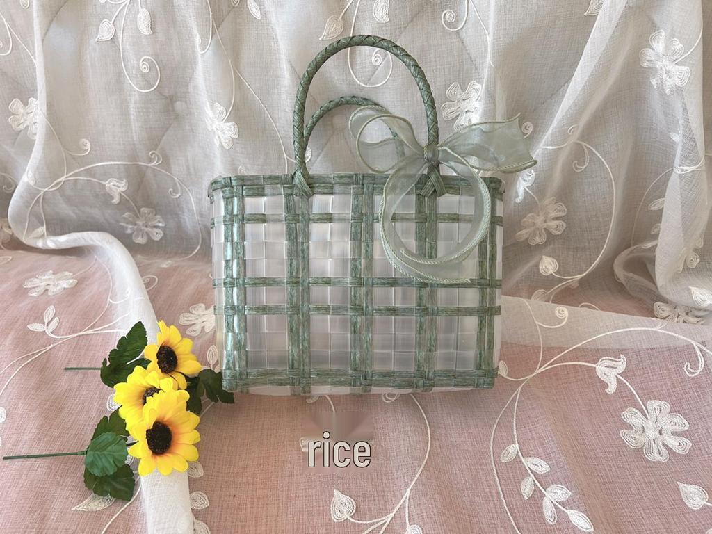 Brautjungfern-Souvenir-Tasche: Geflochtene Gelee Strandhandtasche Korb für den Urlaub