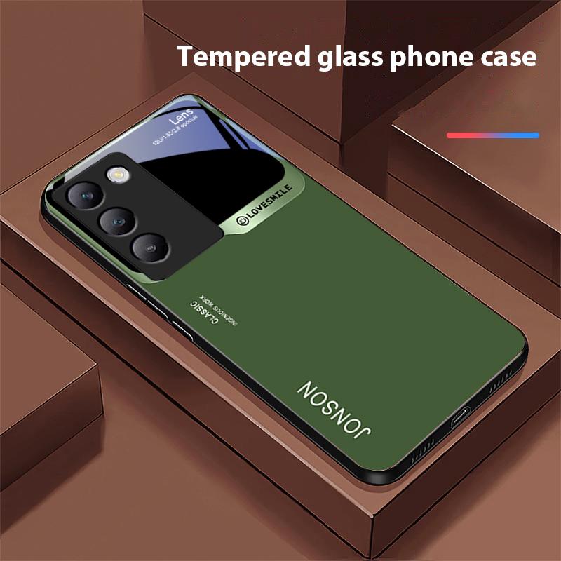 Large Window White For Y72 33S 11 03 36 96 Lite 35 16 Iqoo 12 V40 SE 5G 29 40 21 30 X80 Pro Vivo Tempered Glass Phone Case Black