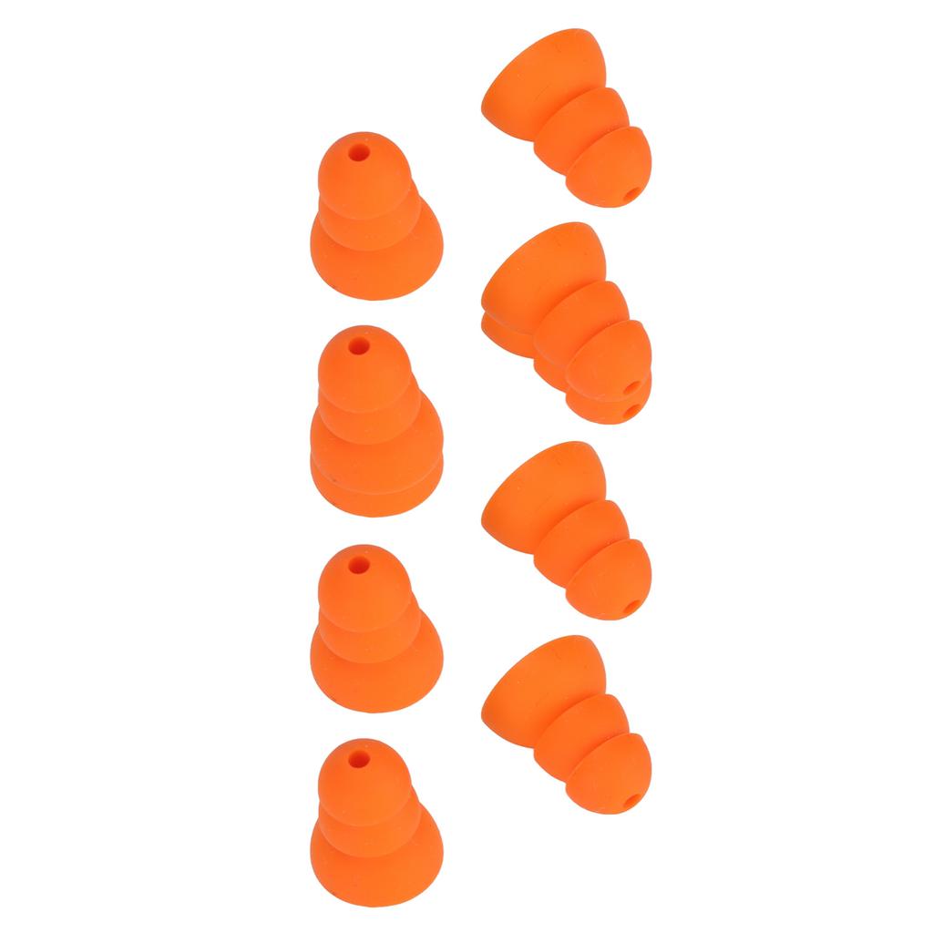 8pcs Silicone Eartips Noise Reduction Replacement Earplugs for Se846 Se535 Se215 and Inner Hole 2.0‑3.5mm Earbud Orange