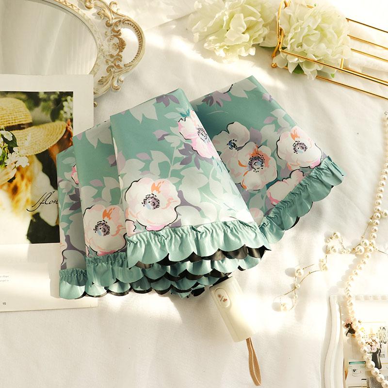 Portable  Fre Sle Five Umbrella Lace   Sunscreen Umbrella for Sunny And Rainy Days UV Protection Sunade