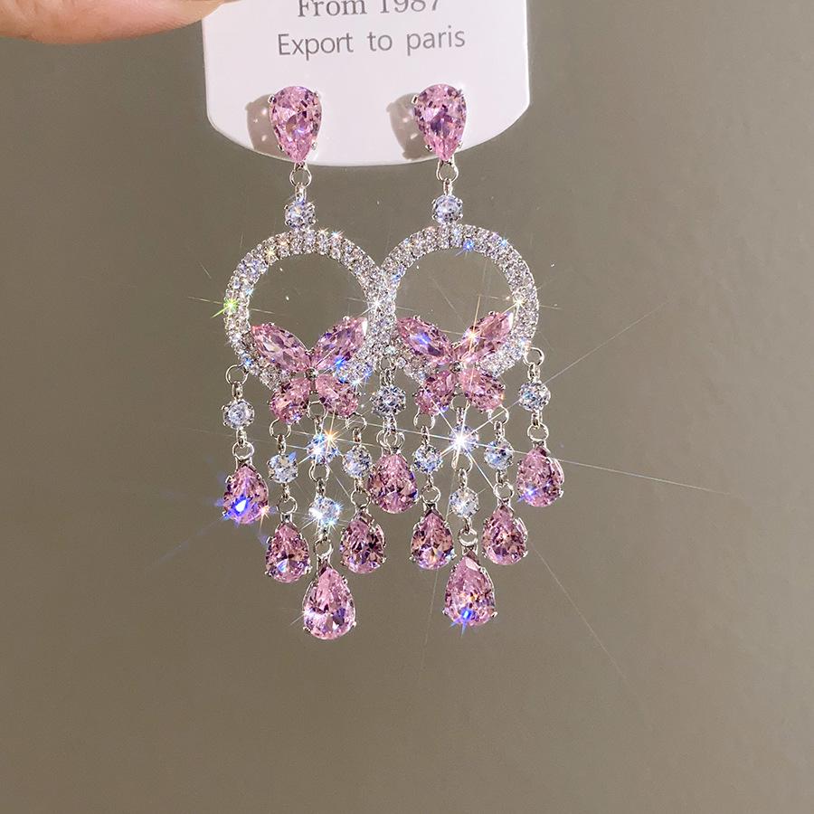 Orecchini Vintage a Forma di Pera con Perle e Intarsi di Diamanti - Stile Retrò, Lusso Leggero, Design di Alta Gamma