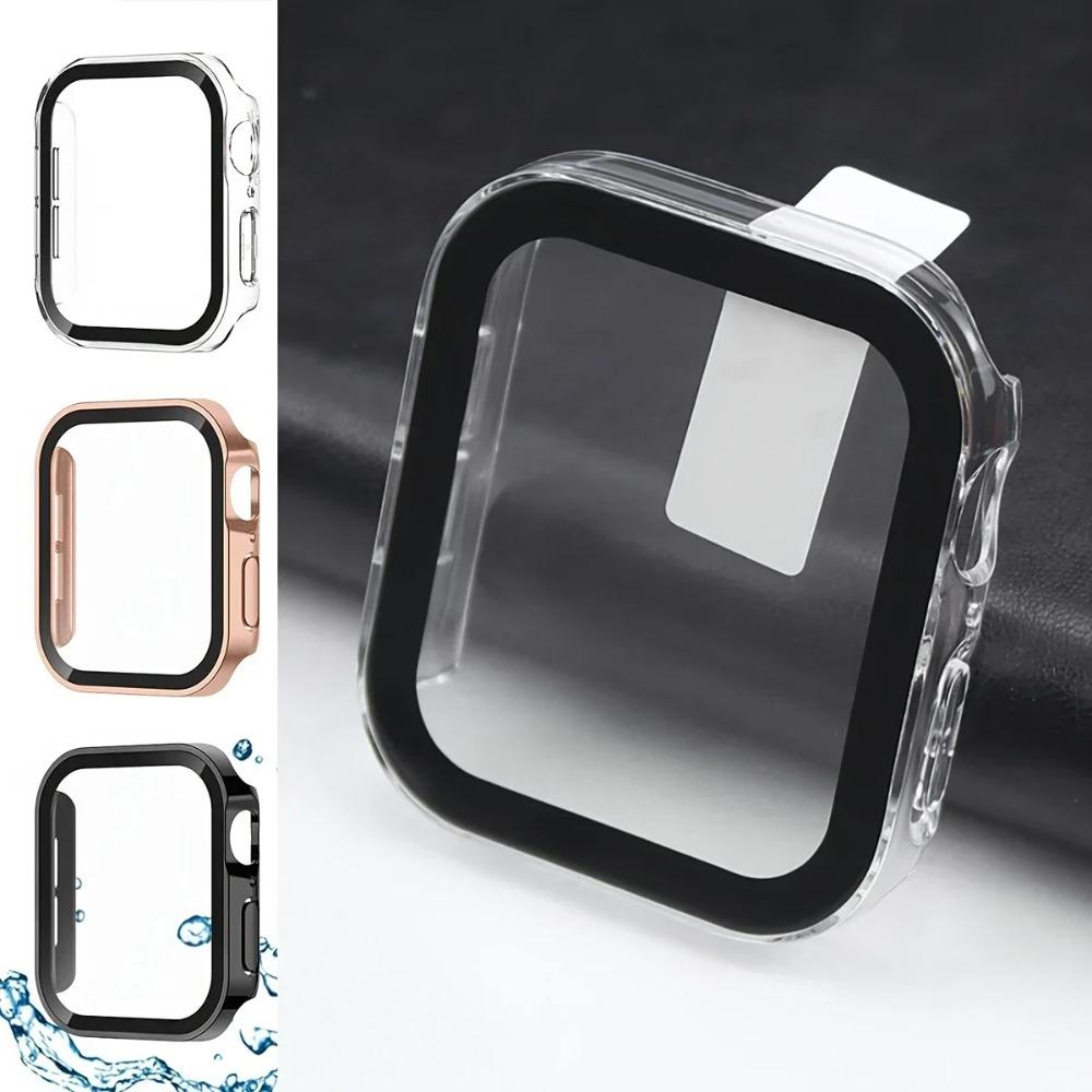 Waterproof Glass+cover For Apple Watch series11 10 9 8 7 6 se3 46mm 41mm 44mm 40m 41mm 45mm Ultra1/2/3 49mm Straight Edge Screen Protector accessories