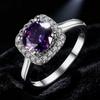 Trendy Purple Amethyst Ring 8MM Sparkling CopperBand High Quality Luxury Jewelry Wedding Engagement Rings for Women