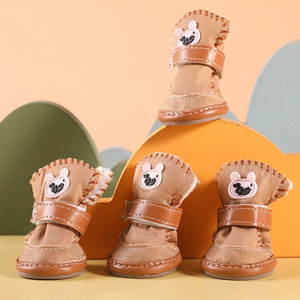 Fashion Non-slip Dog Warm Shoes Waterproof Warm Dog Snow Boots Soft Pet Cat Shoes Pet Dog Cat