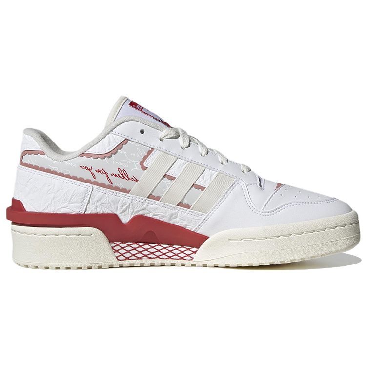 Adidas Originals Forum Exhibit Low 2 Comfortable Versatile Low-Top Skate Shoes Women Sneaker White Red IE7996