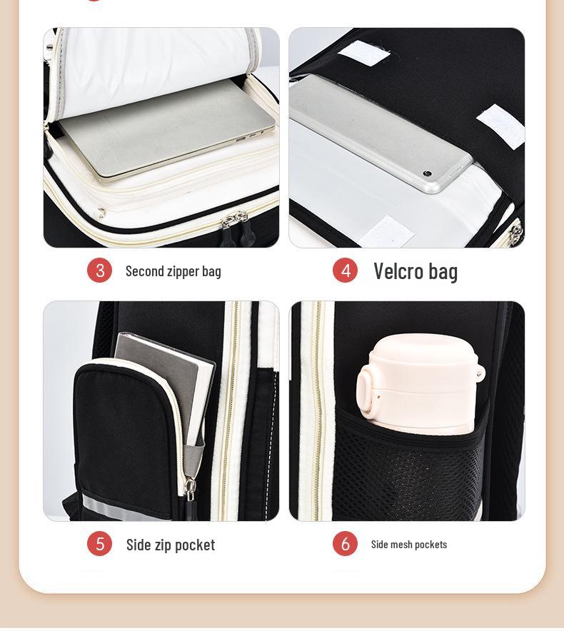 Panda Huahua Kids' Backpack - Large Capacity Spine Protection, Load Reduction, Double Shoulder for Grades 3-6