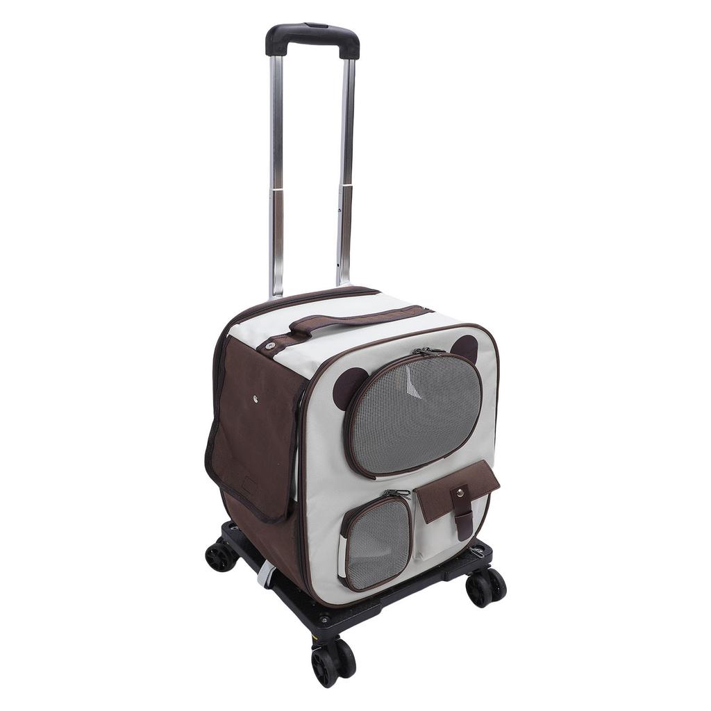 Pet Carrier Backpack with Wheels 2 in 1 Breathable Window Large Capacity Portable Rolling Cat Dog Carrier Bag for