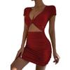 2026 Summer European & American Cross-border Women's V-neck Cut-out Bodycon Skirt