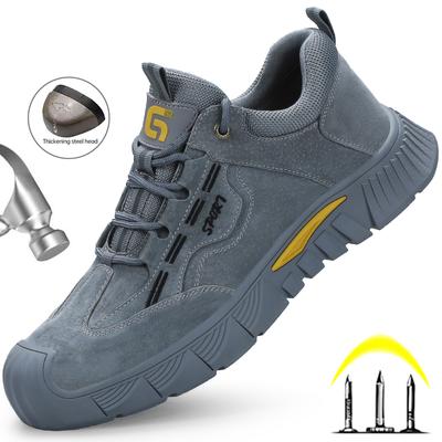 Zapatos de seguridad para hombres Zapatos con punta de acero indestructibles Botas de seguridad a prueba de pinchazos para hombres Zapatos de trabajo para hombres Zapatillas deportivas Botas de seguridad antideslizantes
