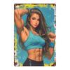 D Flat Metal Sign Strong Muscular Woman Fitness Girl Bodybuilding Gym Motivation Vintage Wall Art Poster