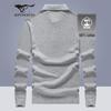 Qipileng Men's Business Casual Long-Sleeve Polo Shirt