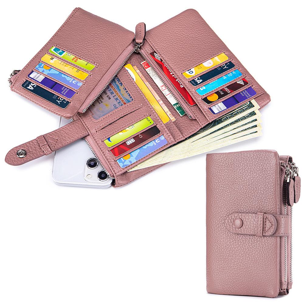 New Soft Leather High-end Women's Short Wallet Large Capacity Fashionable Folding Small Wallet Detachable Card Bag