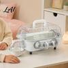 Transparent Hamster House Cage with Tunnel Running Wheel Silent And Water Dispenser 2-Tier Habitat Playpen for Small Pets