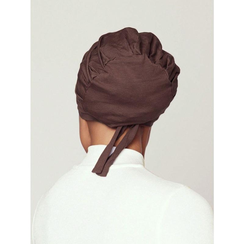 1pc Women's Drawstring Turban Hat Breathable Comfortable Stretchy Sweatproof Multipurpose Sports head wrap For Daily Wear Sports