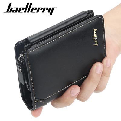 New PU Leather Men Wallets High Quality Zipper Short Card Holder Male Purse Vintage Coin Holder Men Wallets