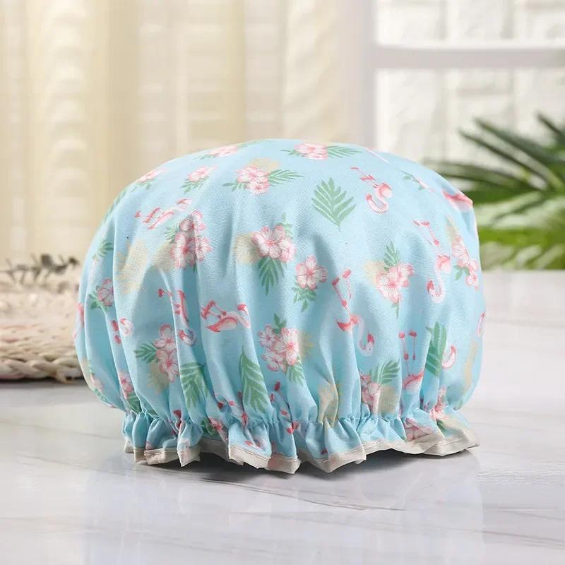 Ctallthy Einhorn Pony Süß Dicke Duschhauben für Damen Bunt Doppellagig Bad Dusche Haarabdeckung für Erwachsene Wasserdicht Küchenhauben