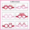 Lunettes en papier sur le thème de la Saint-Valentin 6 pièces Fête de la Saint-Valentin Lunettes décoratives drôles et colorées
