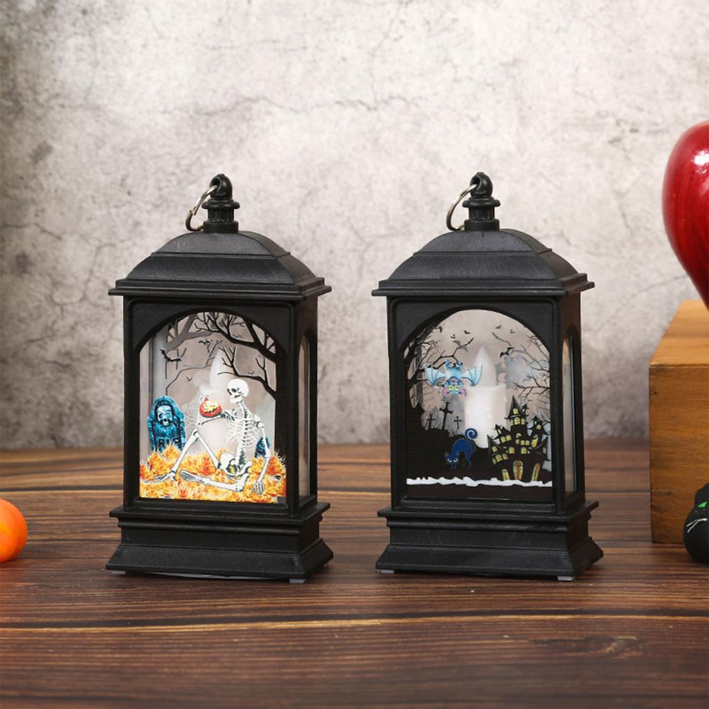 Mini LED Lantern for Halloween Decoration Hanging Home Decor Battery Powered