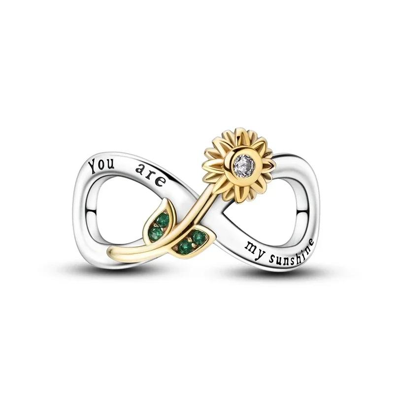 Copper Golden Charm Crown Family Tree Safety Chain Hollow Beads Fit Original Bracelets Women Jewelry Diy