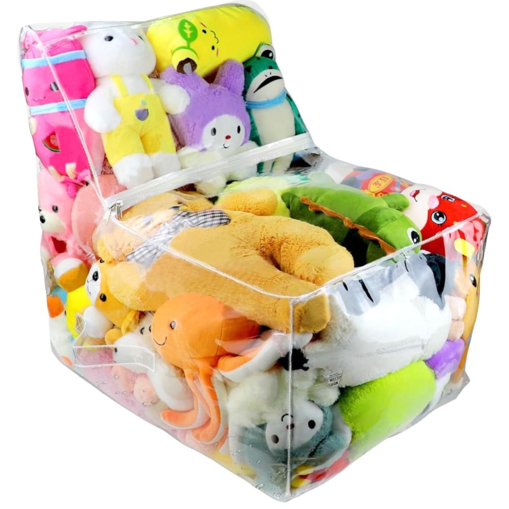 

New Pvc Toys Storage Waterproof Transparent Chair Cover High-Capacity with Zipper Storage Bag Kids чорний