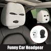 Universal Car Seat Headrest Cover Polyester Balaclava 3Hole Full Cover Halloween Christmas Funny Car Decoration