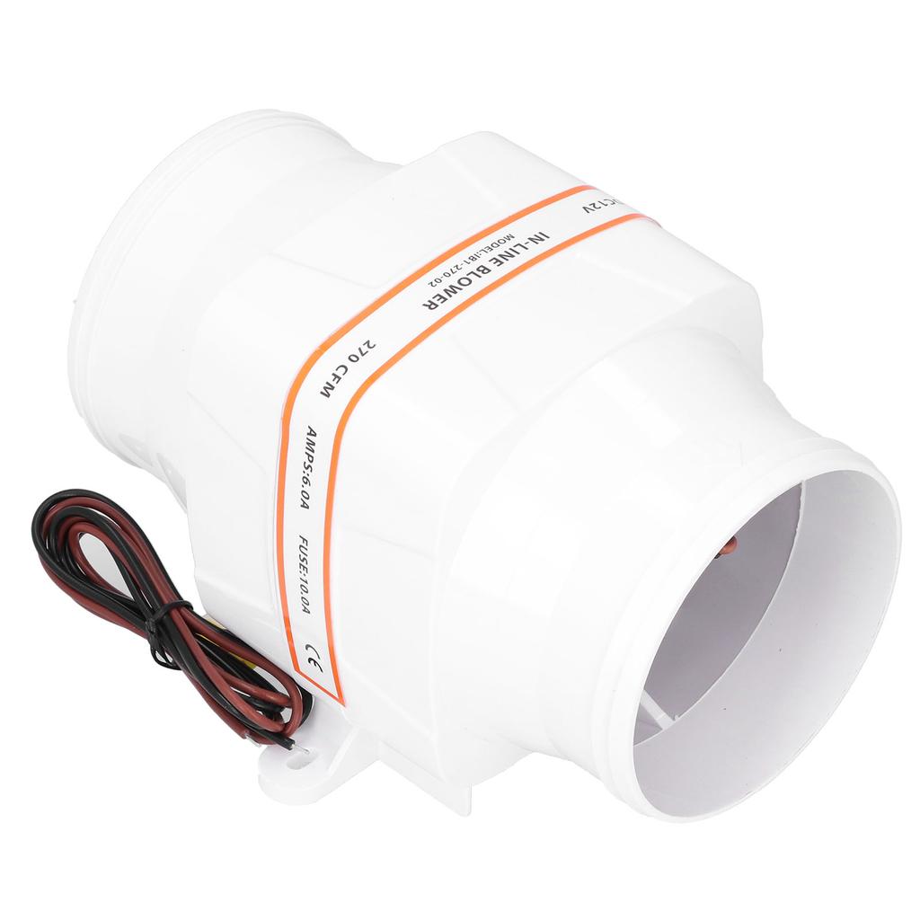 4in 270CFM InLine Bilge Air Blower 12V High Airflow AntiCorrosion Marine Boat Accessory