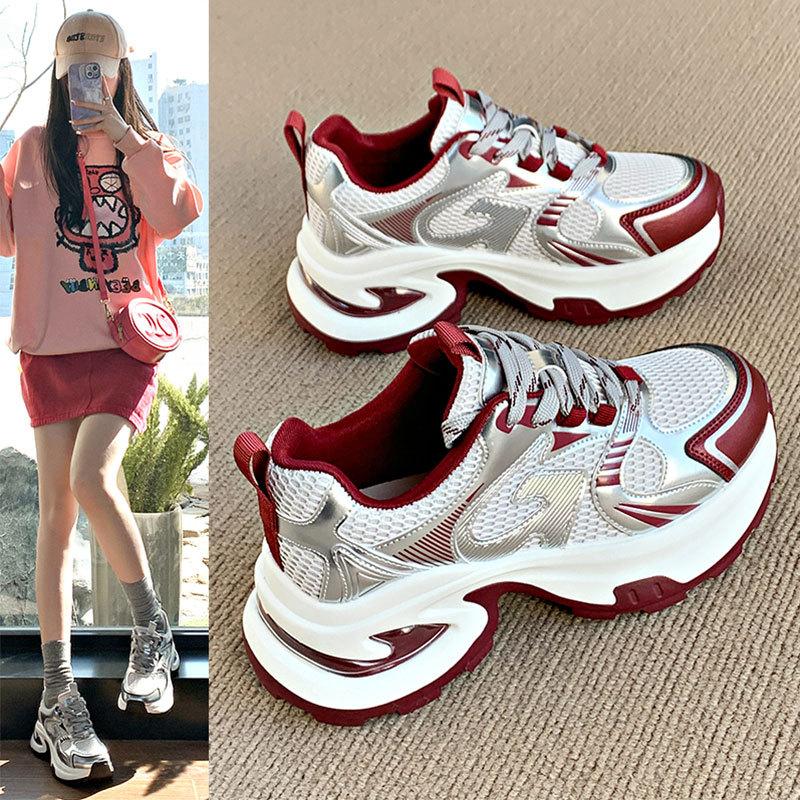 Platform Casual Sneakers Ins New Spring and Autumn Fried Street Dad Shoes Women's Shoes