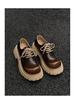 Little Leather Retro Lace-Up Derby Shoes with Thick Soles (Model 14702)