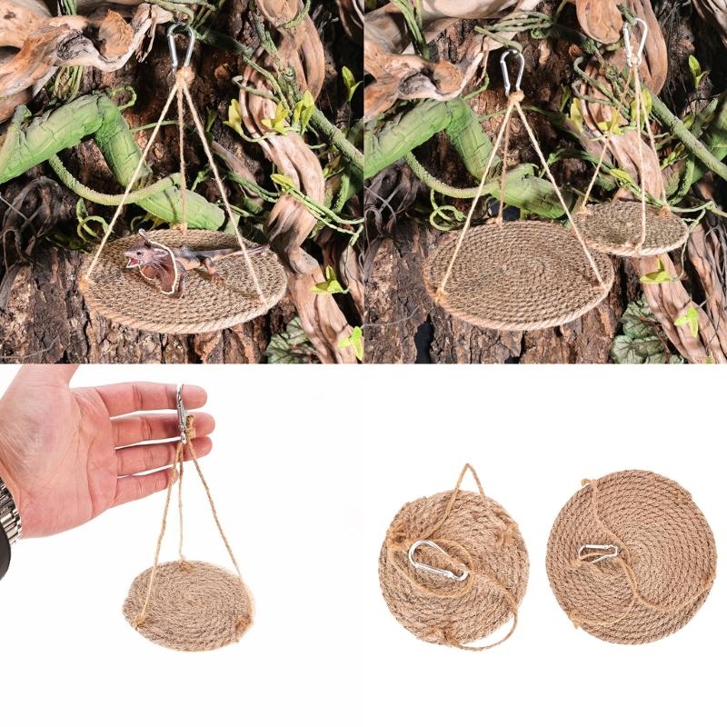 Straw Woven Reptiles Hammock Bed for Lizards and Small Animal Owners Breathable and Easy to Hanging for Terrariums Decors
