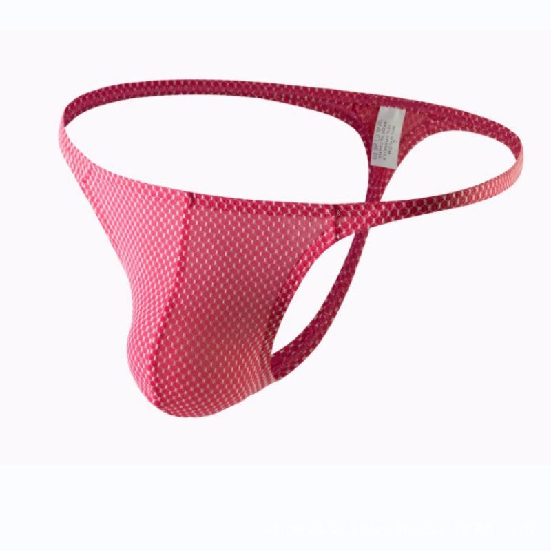 Men'S Thongs String Homme Sexy Low Rise Underwear Dots Printed Enhance T-Back Open Butt Thong Lingerie G-String & Thongs Man