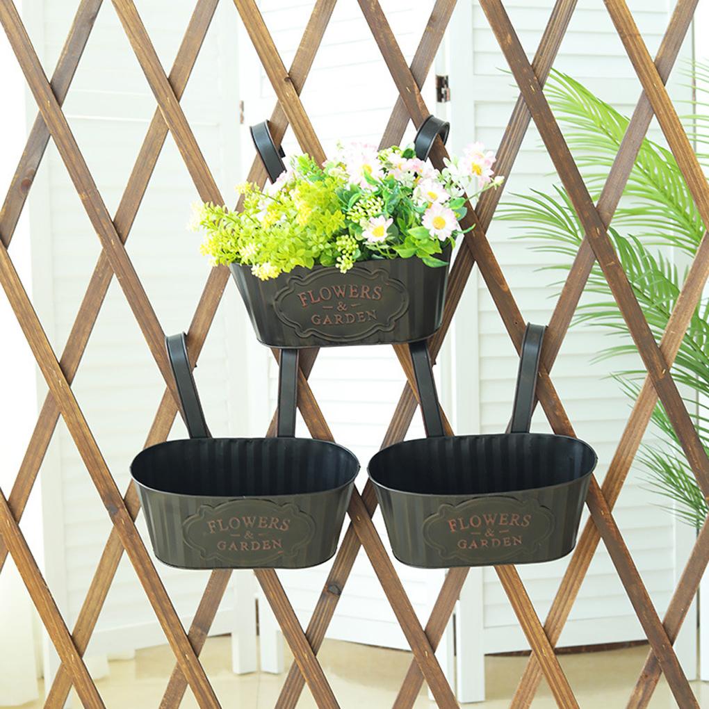 Hanging Iron Flowerpot With Detachable Hooks Easy To Install Anywhere Detachable Handle Flowerpot
