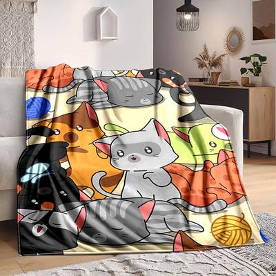 1pc Kawaii Animals Blanket Warm, Cozy, And Soft, Suitable for Sofas, Beds, Cars, And Office Use.Perfect for Camping And Travel, Making It a Great Gift