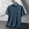 Men's Plus Size Ice Silk Short Sleeve Round Neck T-shirt - Lightweight Summer Casual Loose Fit