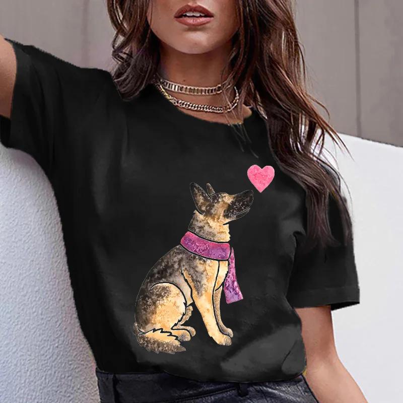 Dachshund Pug Teckel Cute Dog T-shirt Women Kawaii Harajuku Tops Female Summer Aesthetic Clothes Ropa XS-4XL Mujer