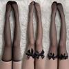 Sexy Overknee Black Long Socks Women Sweet Girls Lolita Bowknot Thigh High Fishnet Stockings Gothic Punk Lace Mesh Legging
