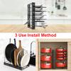 8-Tier Duty Pot Rack Organizer Durable Metal Space-saving Cabinet Holder for Cabinet Cookware Organizers and Storage