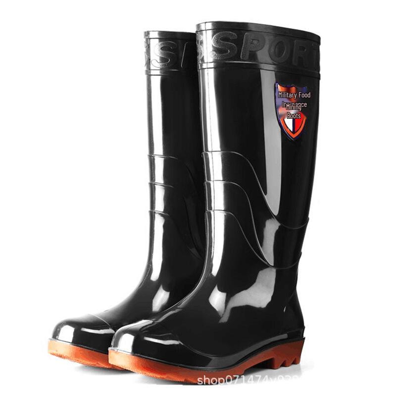 Men's Military Protection Non-Slip High-Top Water & Rain Rubber Shoes