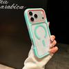 3-in-1 contrasting color anti-skid suitable for iPhone18Promax magnetic mobile phone case Apple 17 transparent four corners anti-drop