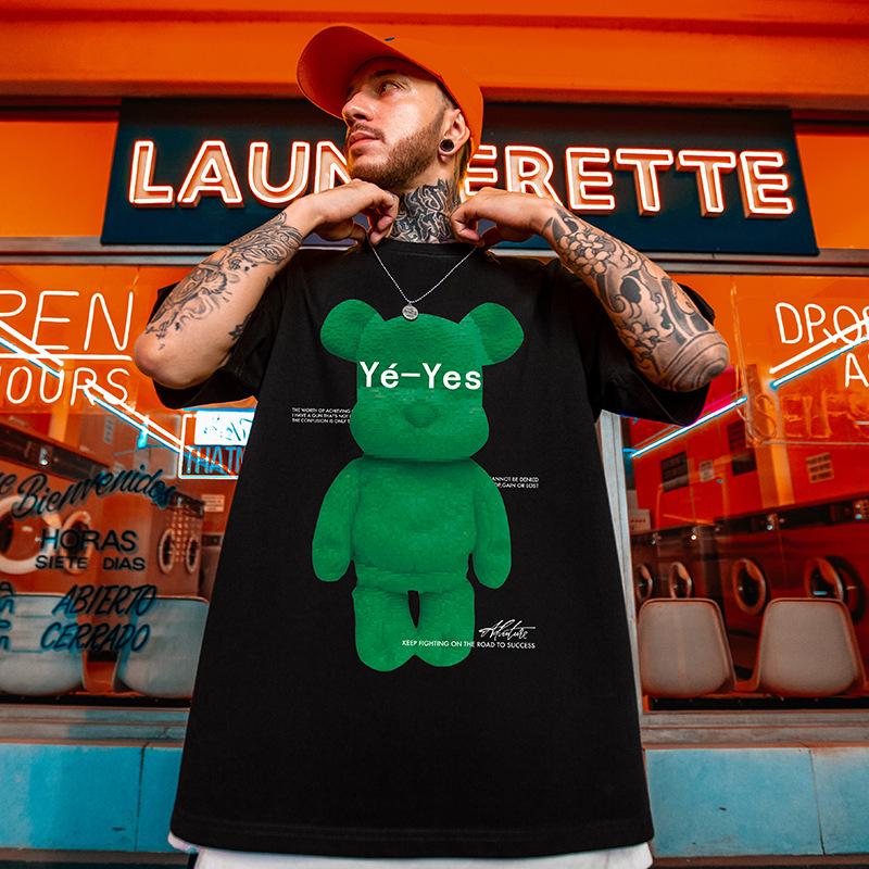 T18 Polyester Hip Hop Oversized T-Shirt, M-8XL - Short Sleeve Hong Kong Style, Plus Size Trend