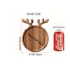 Festive Christmas Exclusive Gifts: Wooden Serving Platter with Antler Handle - 77/8" And 7 7/8" Sizes - Perfect for Parties And Holidays