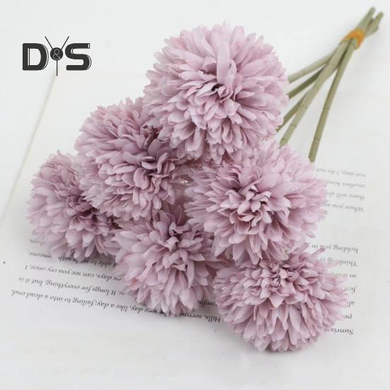 6 Stück künstliche Chrysanthemen-Bälle, realistisch, UV-beständig, künstliche Seidenblumen, für Hochzeiten, Partys, drinnen und draußen, Büro, Tischdekoration, Kunstblumen