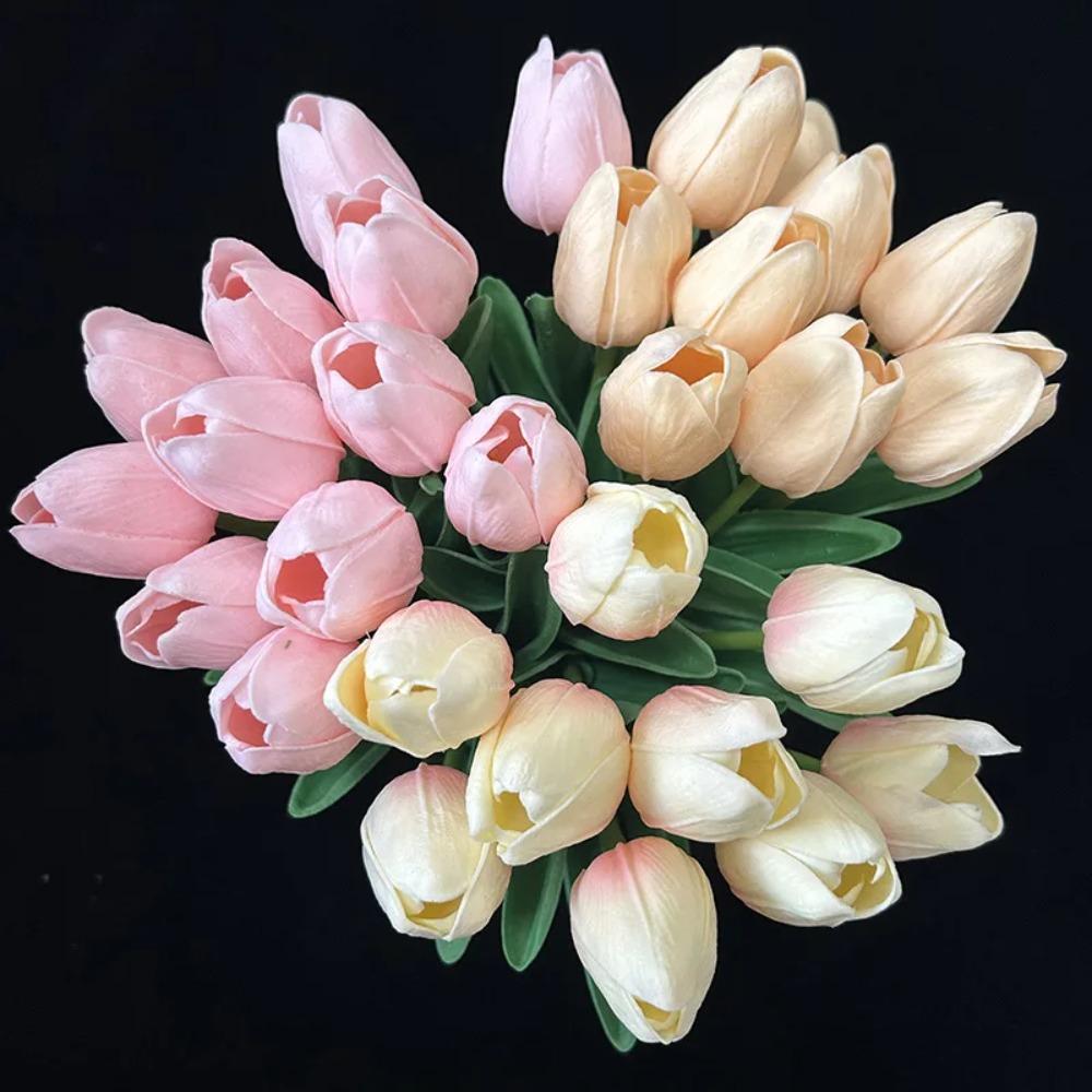 5/10pcs PU Tulip Simulation Flower Artificial Flowers Fake Tulips Real Touch Flower Arrangement Bouquet for Home Wedding Decor