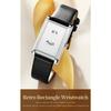 Women Rectangle Quartz Wristwatch Leather Strap Date & Minute Display Dress Daily Watch