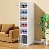 Transparent Plastic Foldable Shoe Storage Box - No-Installation Dustproof Shoe Cabinet & Movable Rack.