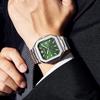 Herren Mechanische Quadratuhr Wasserdicht Kalender Massives Stahlband Freizeit Business Mechanische Uhr