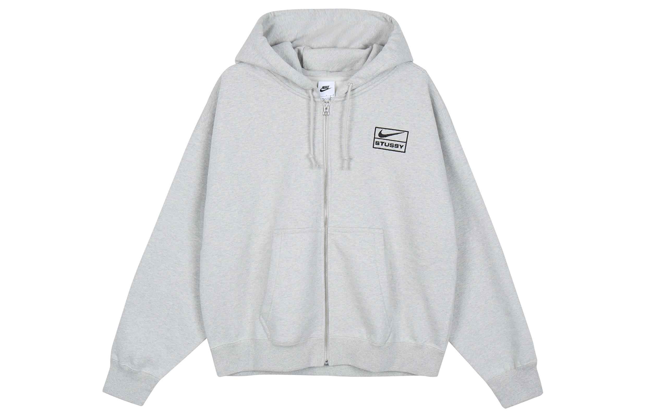 Nike Men's Stussy X Fleece Zip Up Hoodie Asia Sizing Fw23 Fj9182-050 Cm