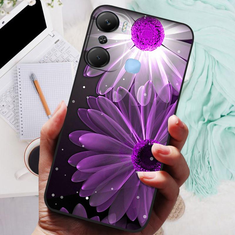 For Infinix Hot 12 Pro Case Black Cover Lion Wolf Silicone Soft Back Cases For Infinix Hot 12i Hot12 Pro / Hot 20 5G Case Shell