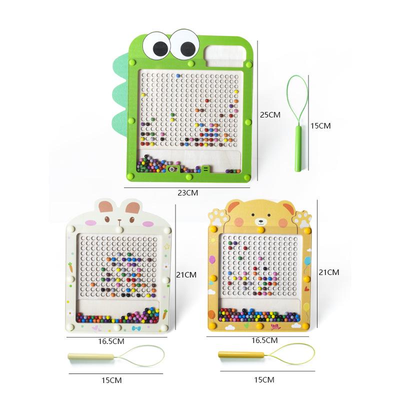 Double-Sided Magnetic Wooden Puzzle Board - Animals, People, Letters & Scenes