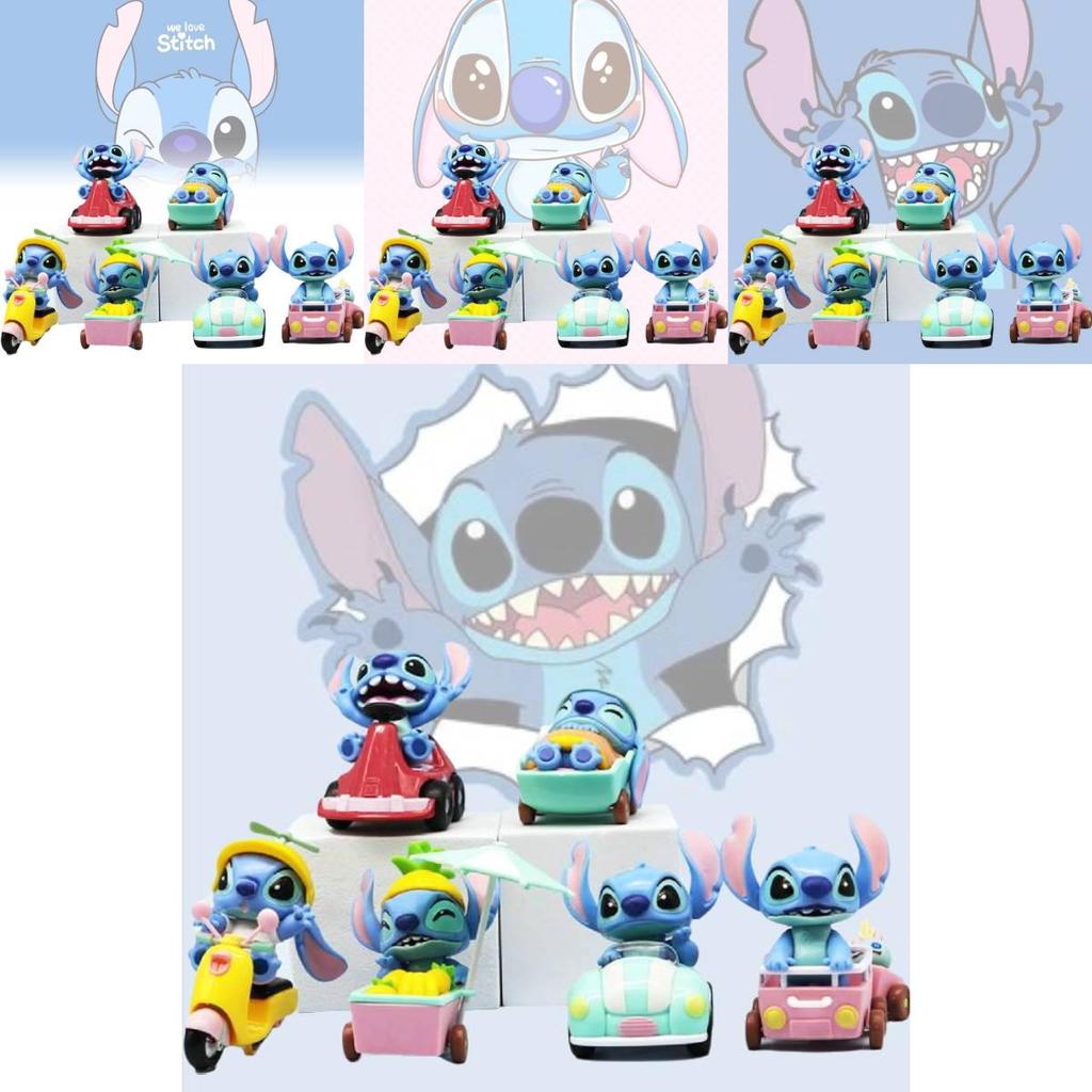 Delightful Pvc Stitch Figurine Set Including 6 Distinctive Characters From The Beloved Anime Series